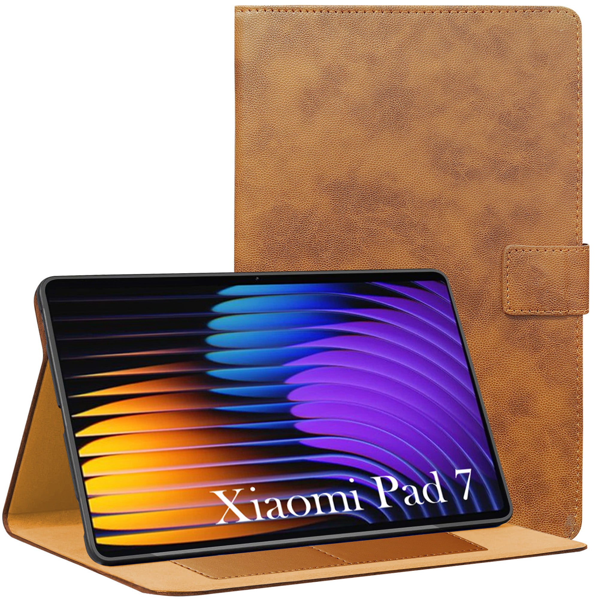 For Xiaomi Pad 7 11.17 Inch Flip Cover Folio Cover (PU Leather | Multi-Angle Smart Stand | Card Storage Slots | Silicone Back Pouch)