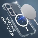 For Vivo Y400 Pro Back Cover Case Lifetime Anti-Yellow MagSafe Compatible Clear (Sleek Hard Crystal | Shockproof and Camera Protection)