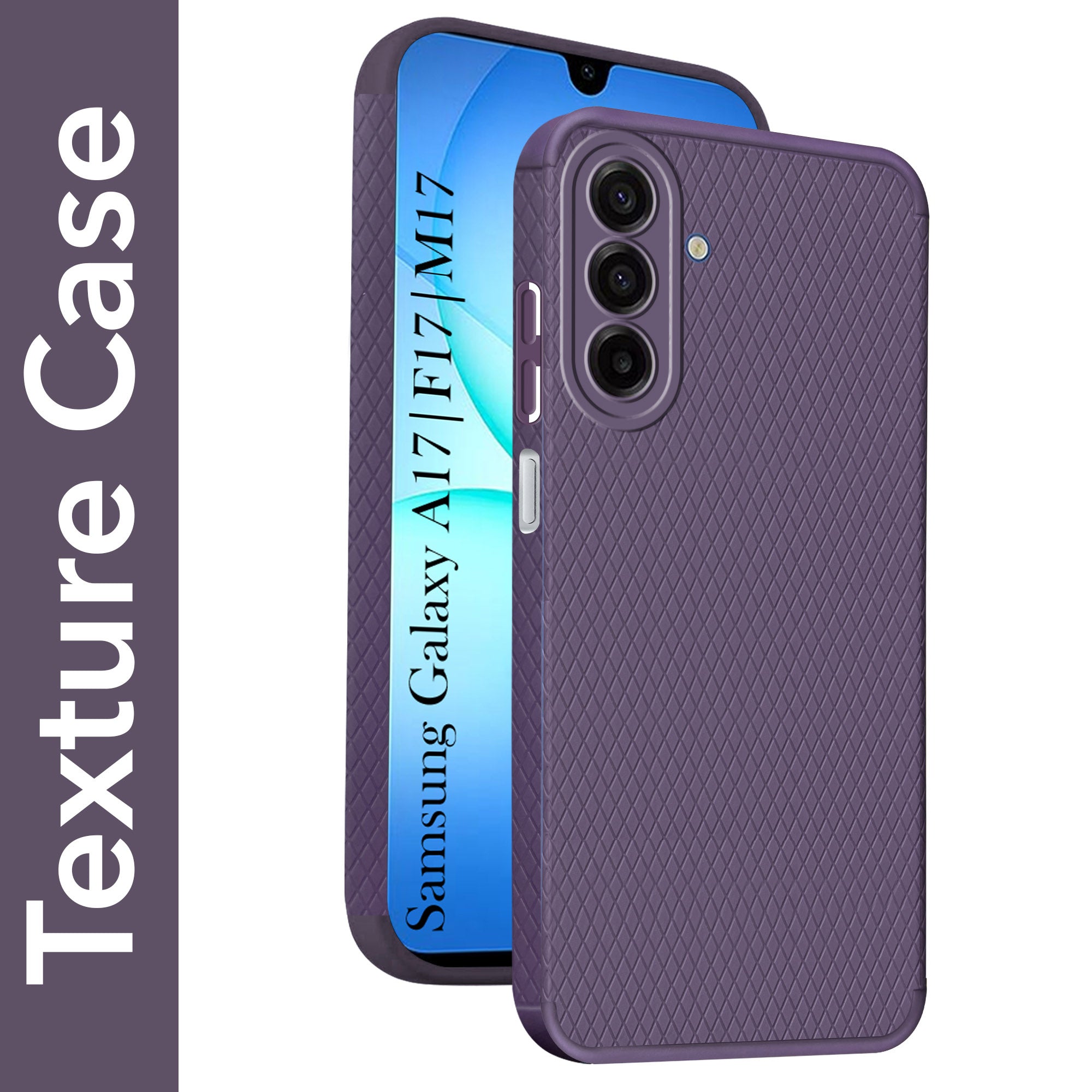 For Samsung Galaxy A17 | Samsung F17 | Samsung M17 5G Back Cover Case Liquid Silicone (Camera Protection | Side Grip Texture | Soft and Flexible)