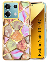For Xiaomi Redmi Note 13 5G Back Cover Case (Dual Design Glitter Sparkle and Detachable Diamond Print Case | Soft and Flexible)