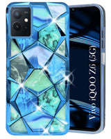 For Vivo iQOO Z6 5G Back Cover Case (Dual Design Glitter Sparkle and Detachable Diamond Print Case | Soft and Flexible)