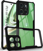 For Motorola Moto Edge 60 Back Cover Case ( Shockproof with Polycarbonate Clear Panel | Professional Black)