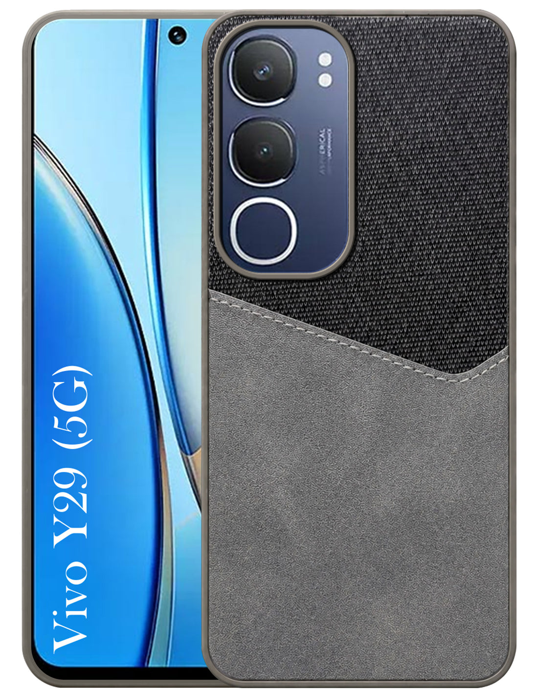 For Vivo Y29 Back Cover Case (Dual PU Leather Stitch | Professional Minimalist | Soft and Flexible)