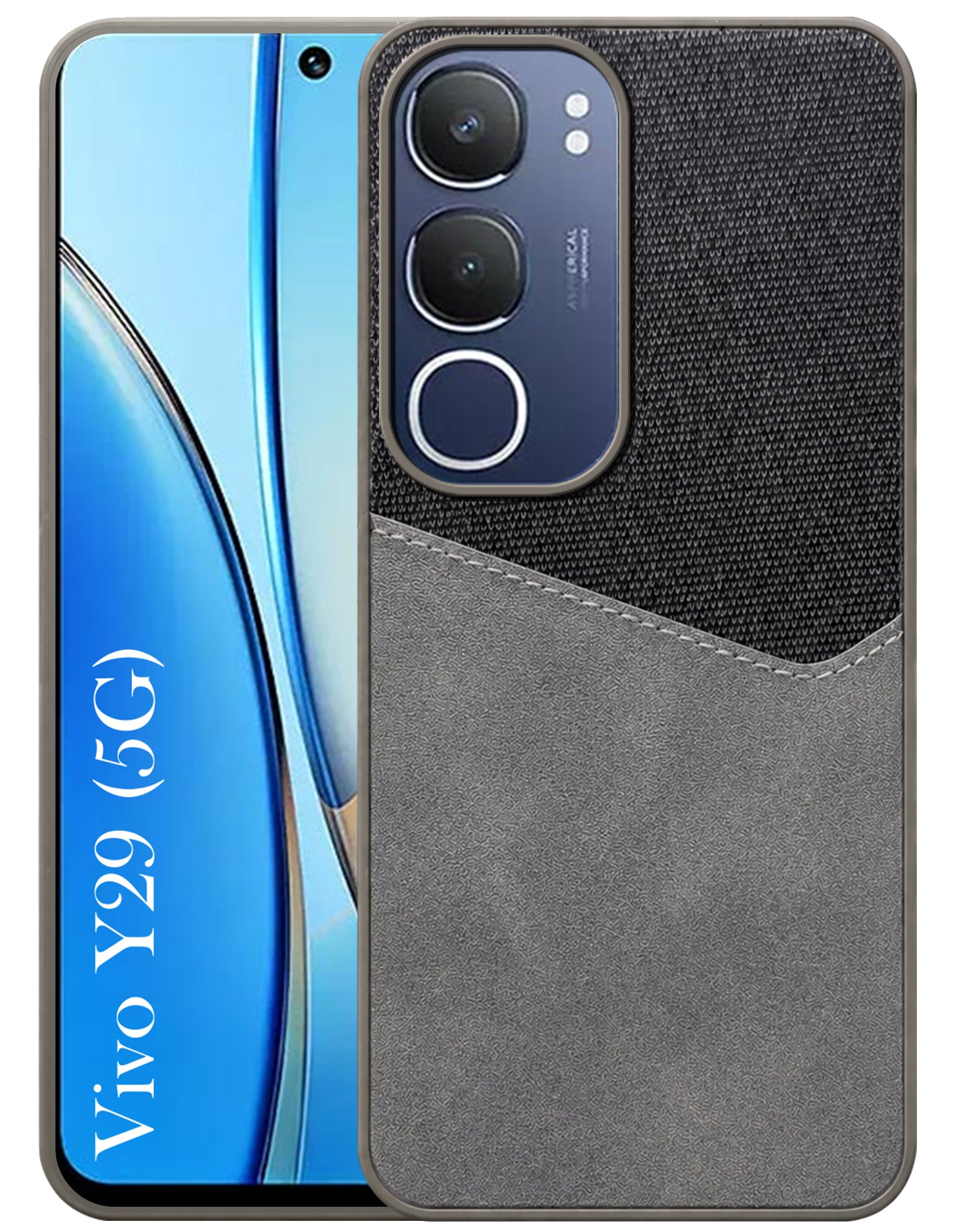 For Vivo Y29 Back Cover Case (Dual PU Leather Stitch | Professional Minimalist | Soft and Flexible)