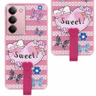 For Realme 14X Back Cover Case (3D Cute Heart Strap Holder | Camera Protection | Designer Girls Print)
