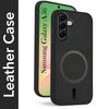 For Samsung Galaxy A56 Back Cover Case Leather Finish (MagSafe Compatible Wireless Charging | Soft Touch | Camera Bump Protection)