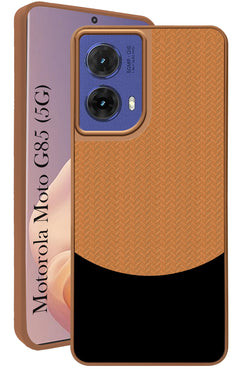 For Motorola Moto G85 5G Back Cover Case  (Elegant PU Leather Finish | Premium Minimalist Professional | Camera Protection Bump)