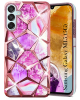 For Samsung Galaxy M15 5G Back Cover Case (Dual Design Glitter Sparkle and Detachable Diamond Print Case | Soft and Flexible)