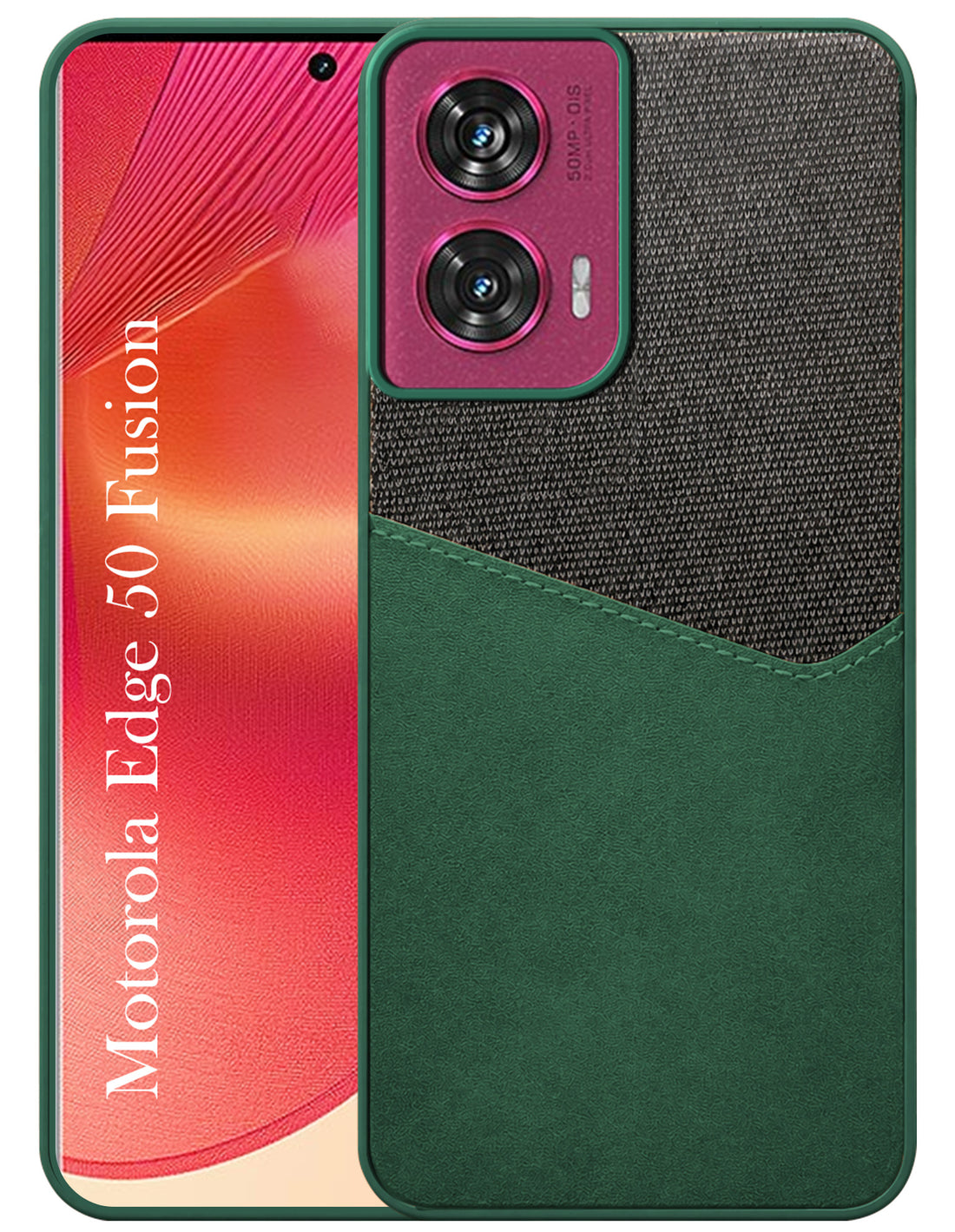 For Motorola Moto Edge 50 Fusion Back Cover Case (Dual PU Leather Stitch | Professional Minimalist | Soft and Flexible)