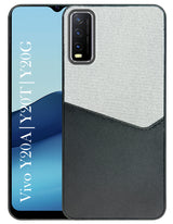 For Vivo Y20A | Y20T | Y20G Back Cover Case (Dual PU Leather Stitch | Professional Minimalist | Soft and Flexible)