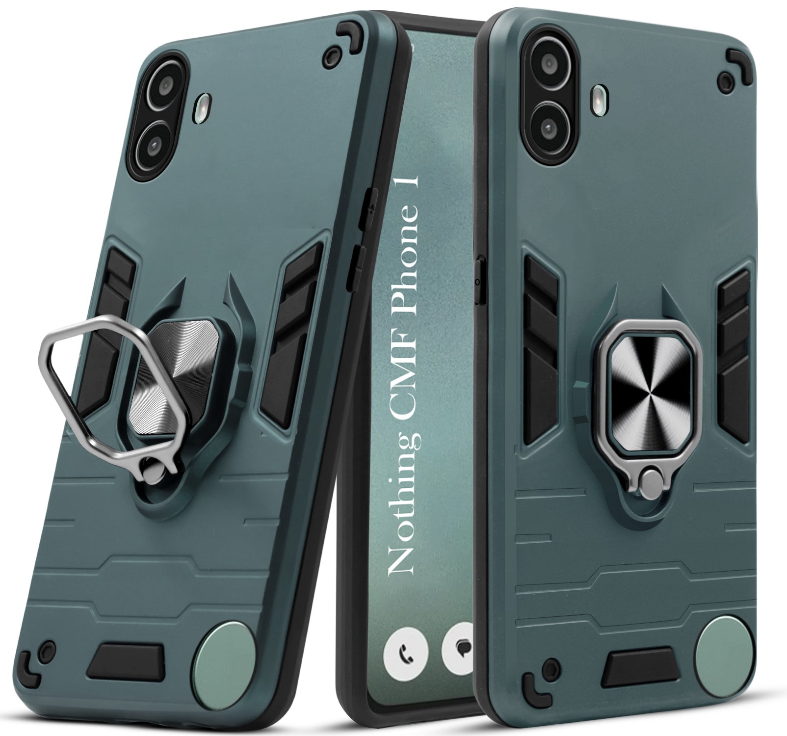 For Nothing CMF Phone Back Cover Case (Shockproof Polycarbonate Dual Layer Hybrid Armor) Robust Green