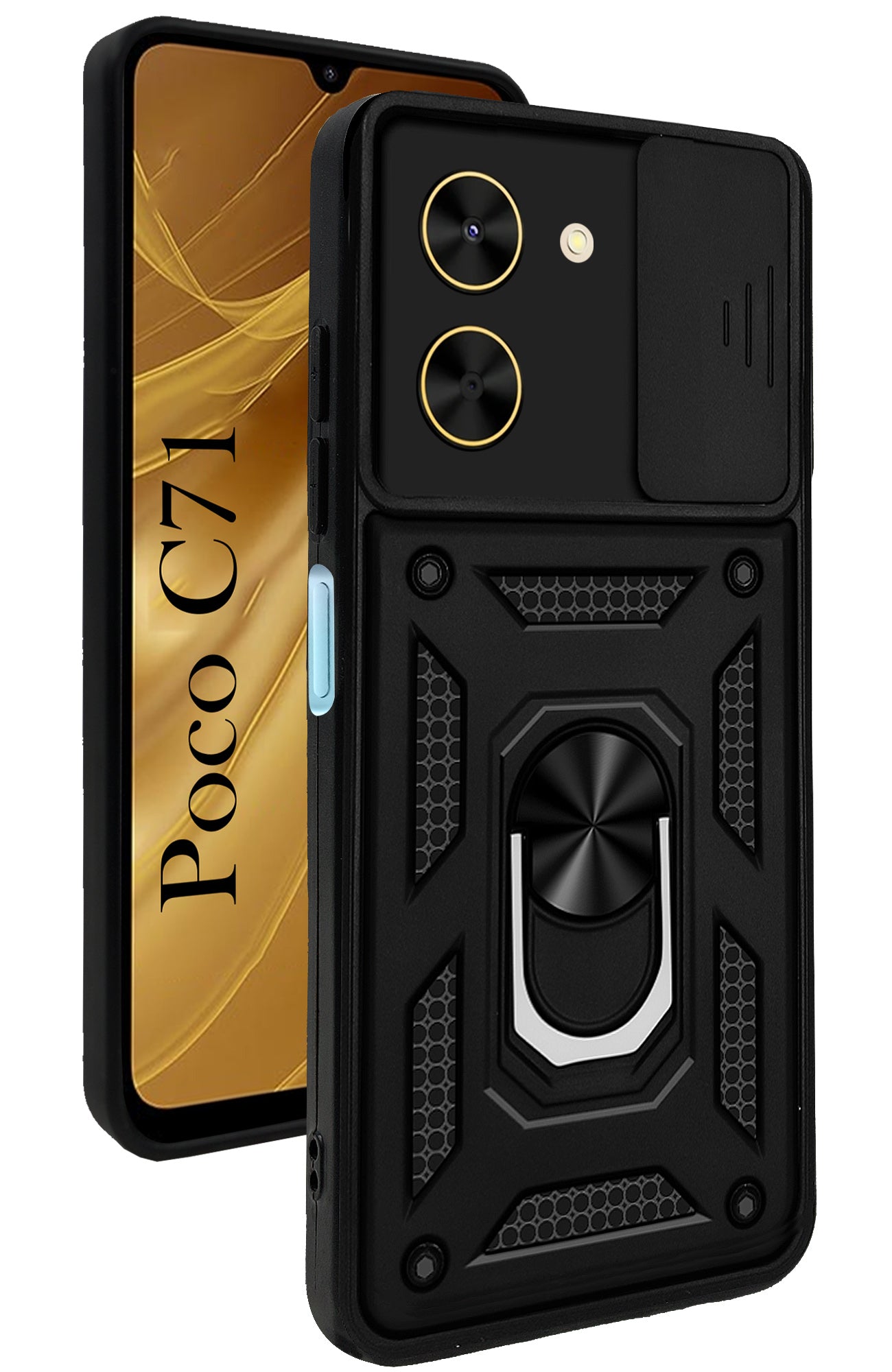 For Poco C71 Back Cover Case (Hybrid Dual Armor Polycarbonate)
