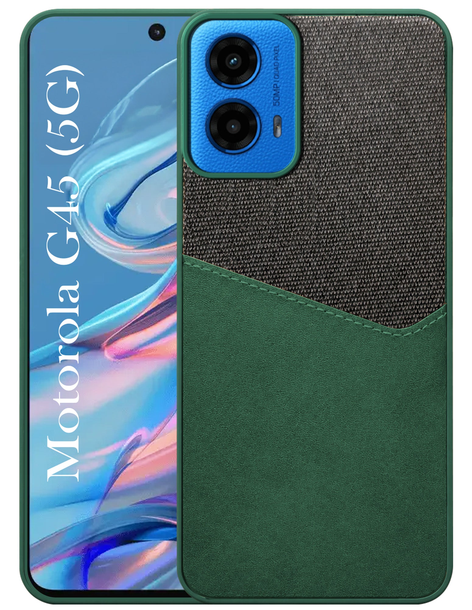 For Motorola Moto G45 Back Cover Case (Dual PU Leather Stitch | Professional Minimalist | Soft and Flexible)