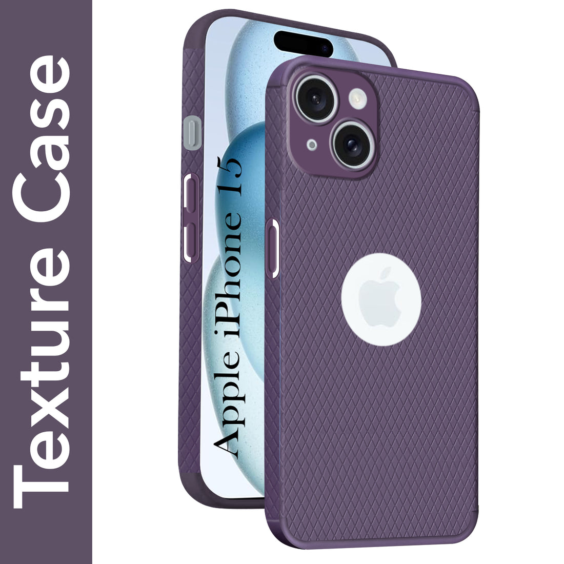 For Apple iPhone 15 Back Cover Case (Liquid Silicone | Side Grip | Camera Protection)
