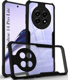 For Realme 14 Pro Lite Back Cover Case (Shockproof with Polycarbonate Clear Panel | Professional Black)