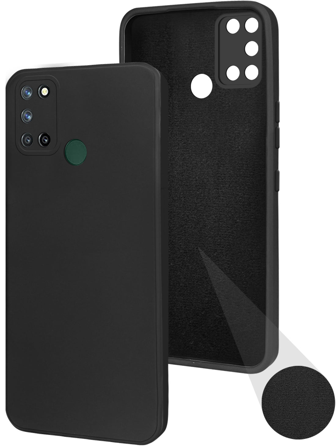 For Realme 7i Back Cover Case ( Matte Finish Silicone with Inside Fiber cloth)