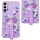 For Samsung Galaxy A14 4G | 5G Back Cover Case (3D Cute Heart Strap Holder | Camera Protection | Designer Girls Print)