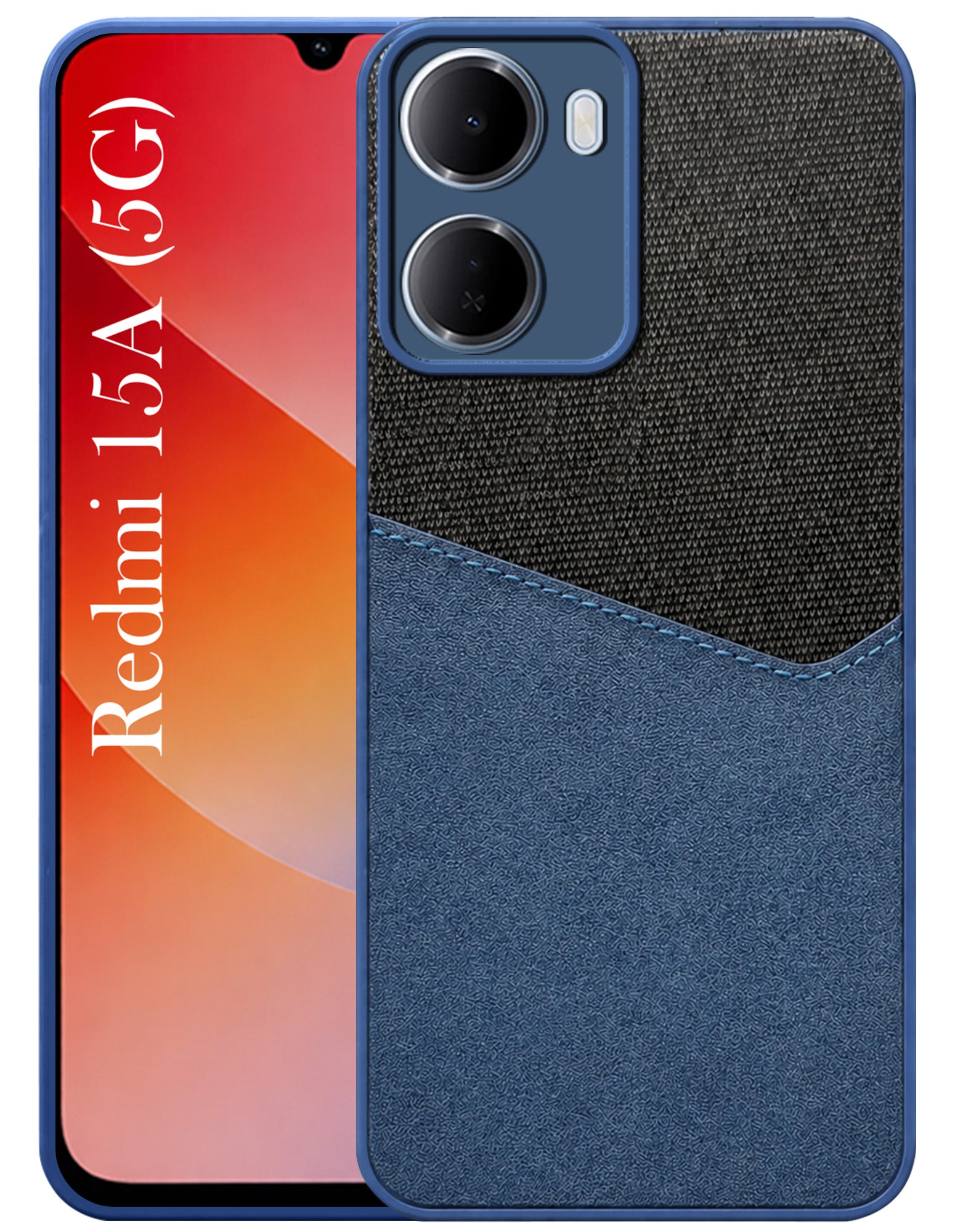 For Redmi 15A 5G Back Cover Case (Dual PU Leather Stitch | Professional Minimalist | Soft and Flexible)