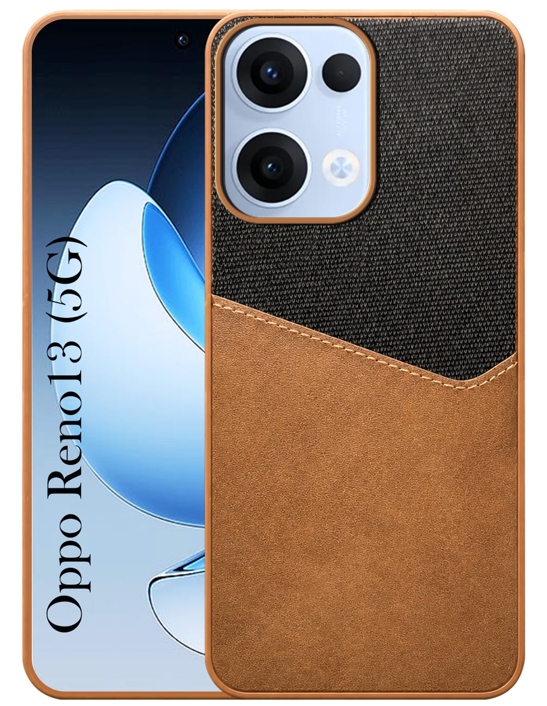 For Oppo Reno13 | Oppo Reno 13 Back Cover Case (Dual PU Leather Stitch | Professional Minimalist | Soft and Flexible)