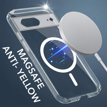 For Google Pixel 7 Back Cover Shockproof Crystal-Clear (MagSafe Wireless Support | Drop & Camera Protection | Hard Polycarbonate)