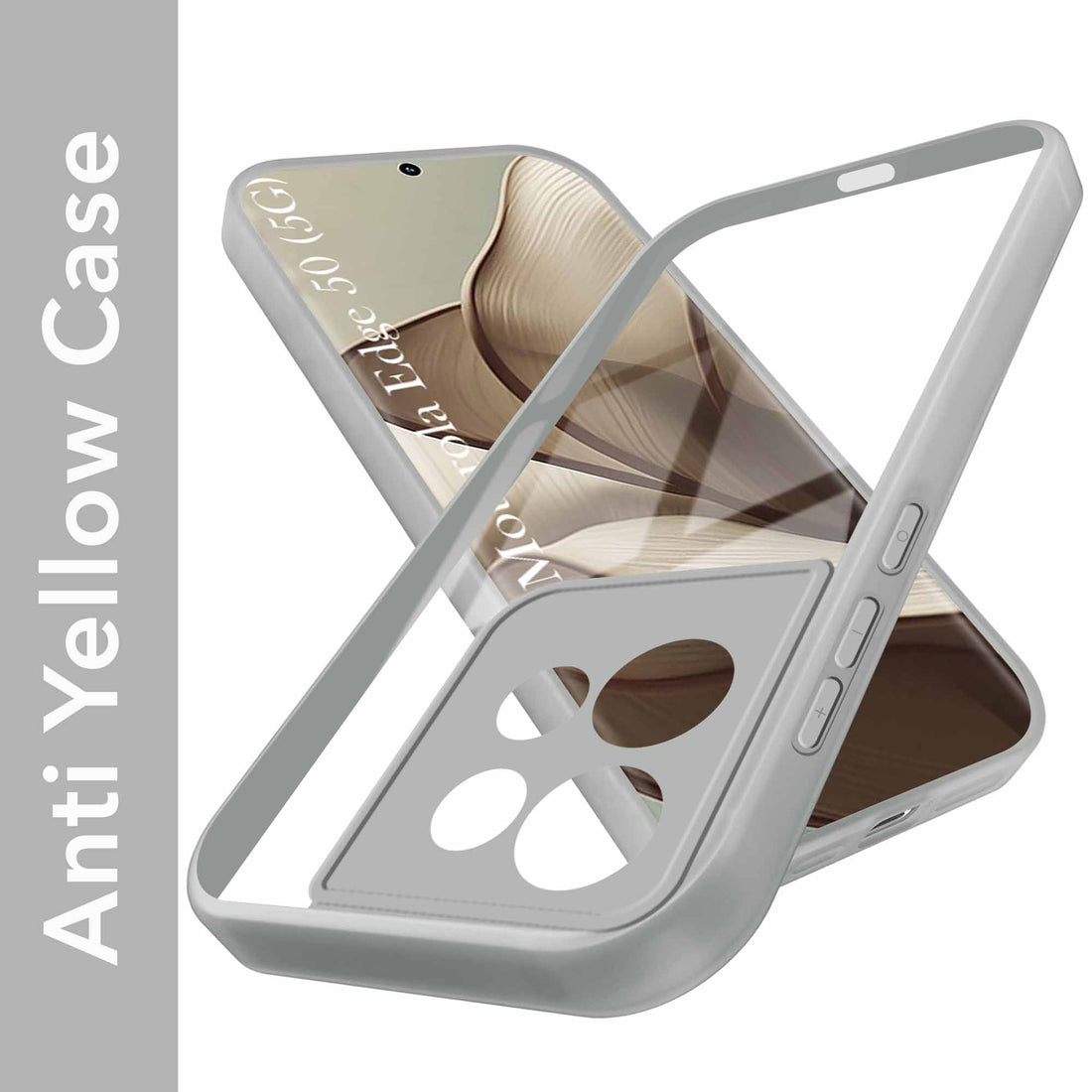 For Motorola Moto Edge 50 5G Back Cover Case (Lifetime Anti Yellow | Anti Scratch | Crystal Clear Shockproof)