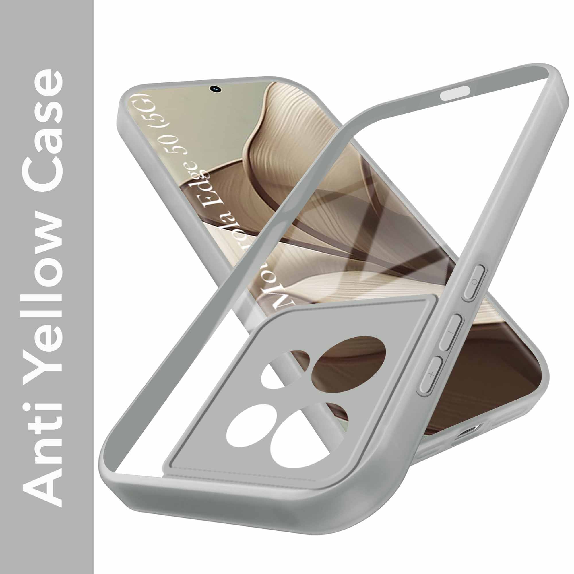 For Motorola Moto Edge 50 5G Back Cover Case (Lifetime Anti Yellow | Anti Scratch | Crystal Clear Shockproof)