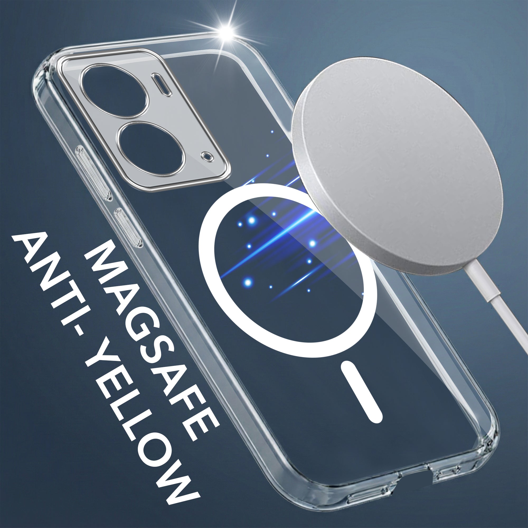 For Realme P3 Back Cover Case Lifetime Anti-Yellow MagSafe Compatible Clear (Sleek Hard Crystal | Shockproof and Camera Protection)