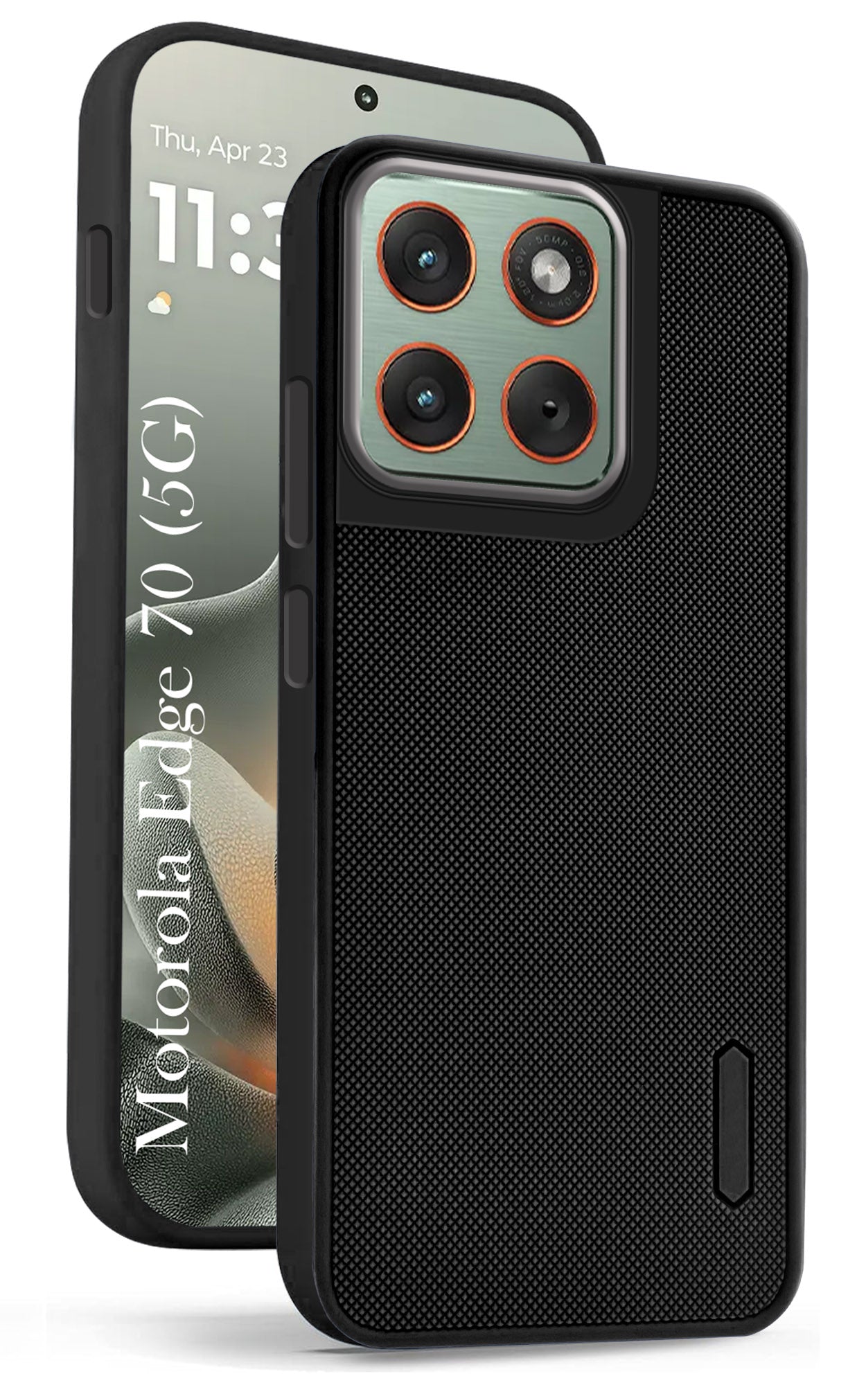 For Motorola Moto Edge 70 Back Cover Case Rubberised (Textured Grip Design | Micro-Fiber Cloth Inside | Slim and Light Weight | Soft Touch and Feel)