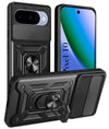 For Google Pixel 10 Back Cover Case (Sliding Shutter Camera Protection | Polycarbonate |Ring Holder Kickstand)