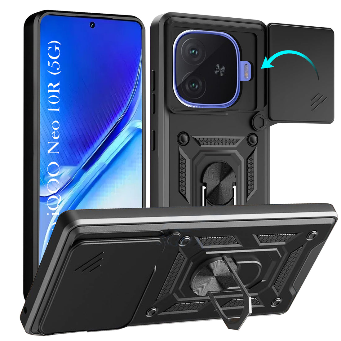 For Vivo iQOO Neo 10R Back Cover Case (Hybrid Dual Armor Polycarbonate)