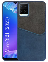 For Vivo Y21 2021 Back Cover Case (Dual PU Leather Stitch | Professional Minimalist | Soft and Flexible)