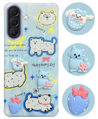 For Samsung Galaxy A37 5G Back Cover Case (3D Cute Cartoons | Hard Back Side Soft | Matte Premium Finish | HD Printing)