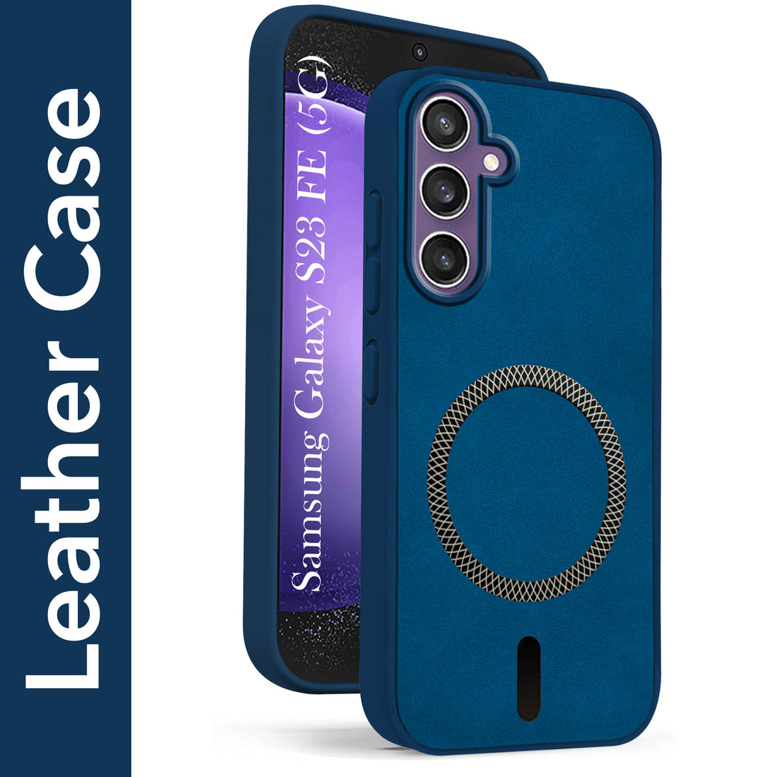 For Samsung Galaxy S23 FE 5G Back Cover Case Leather Finish (MagSafe Compatible Wireless Charging | Soft Touch | Camera Bump Protection)
