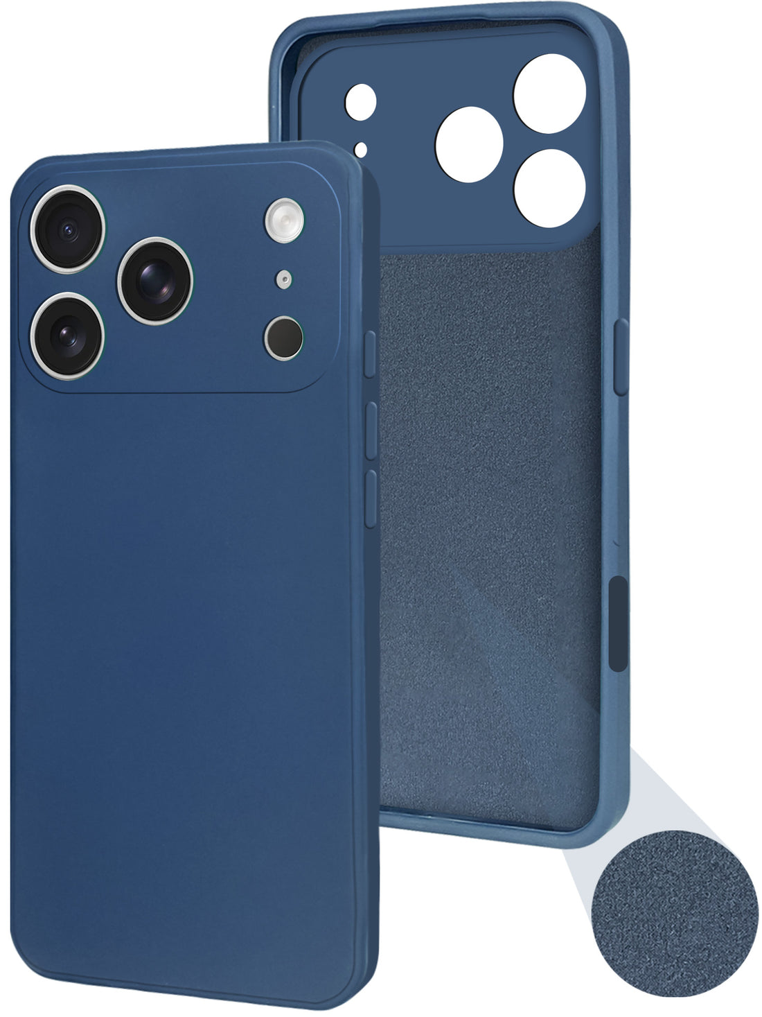 For Apple iPhone 17 Pro Back Cover Case (Matte Finish Silicone with Inside Fiber Cloth)