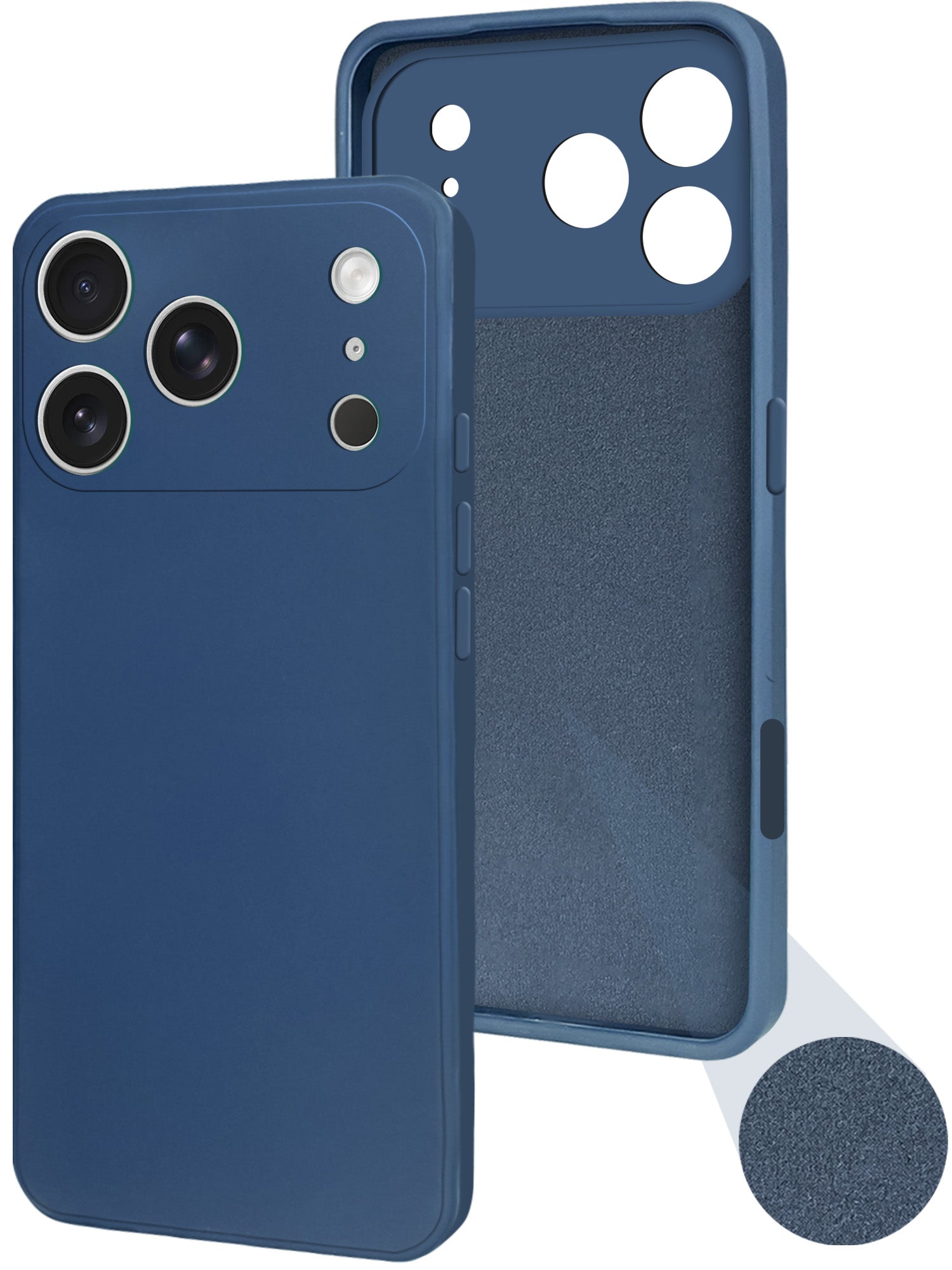 For Apple iPhone 17 Pro Back Cover Case (Matte Finish Silicone with Inside Fiber Cloth)