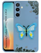 For Samsung Galaxy M16 5G | Samsung Galaxy F16 5G Back Cover Case  (Soft Butterfly Embroidery | Women Teen Girls | Camera Protection| Matte Silicone)