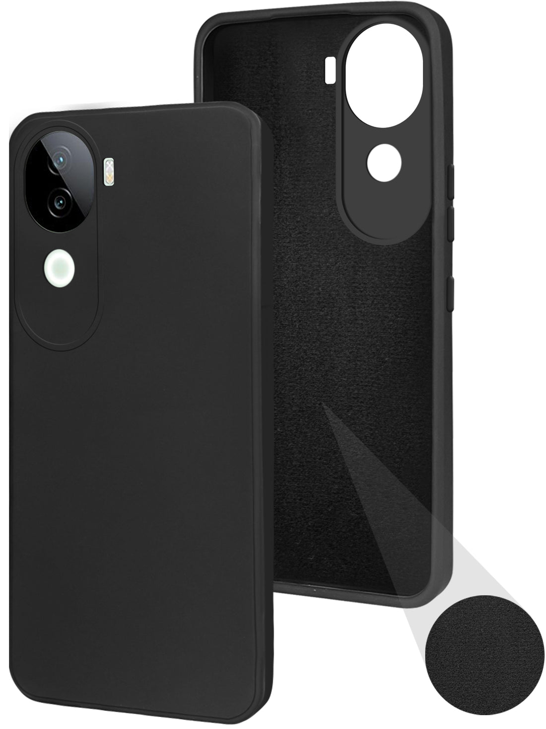 For Vivo iQOO Z9s Back Cover Case ( Matte Finish Silicone with Inside Fiber cloth)