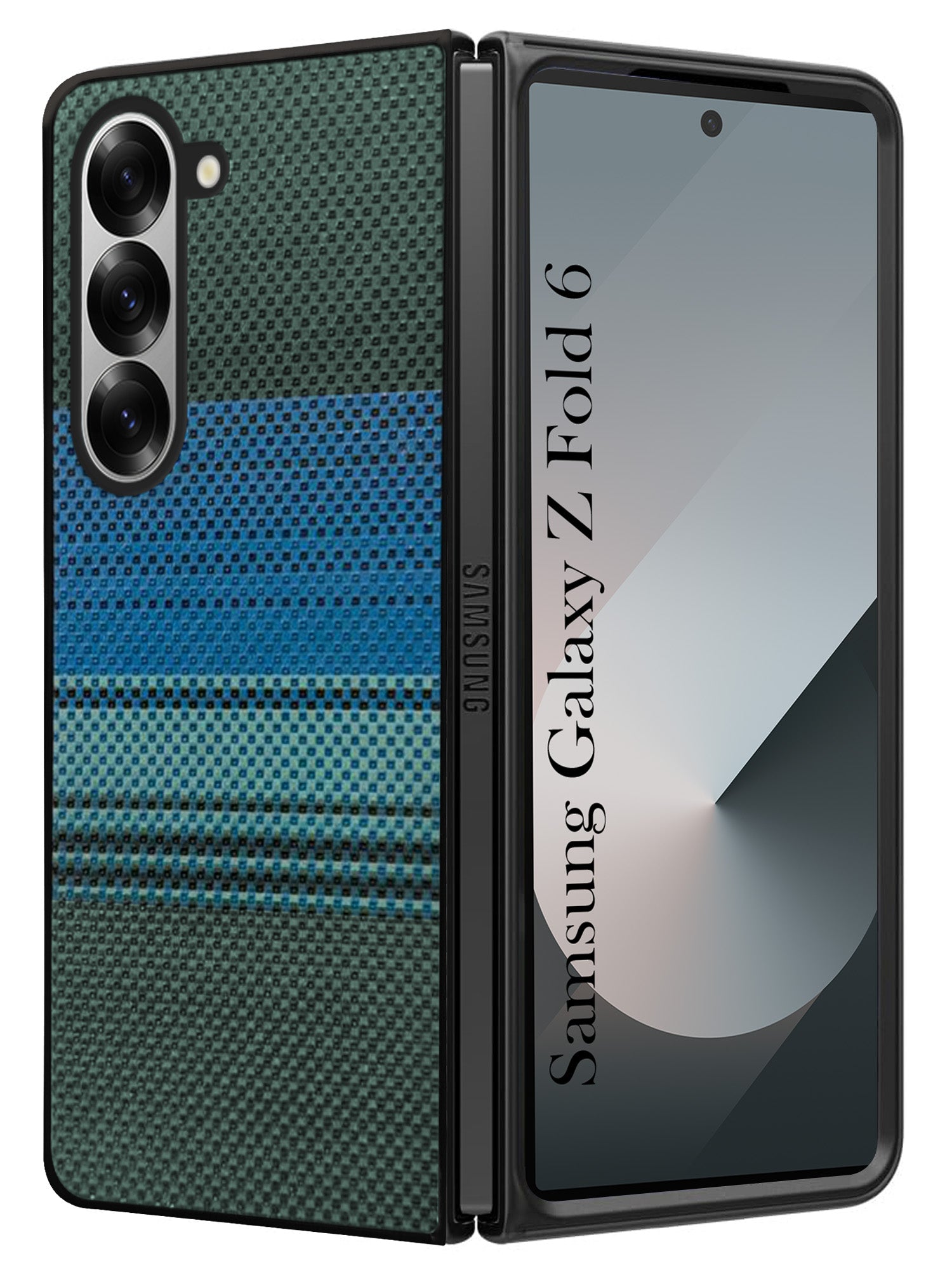 For Samsung Galaxy Z Fold 6 5G Back Flip Case Cover (Craft Printed Design | Hybrid Texture | Inside Microfiber Cloth)