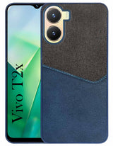 For Vivo T2x Back Cover Case (Dual PU Leather Stitch | Professional Minimalist | Soft and Flexible)