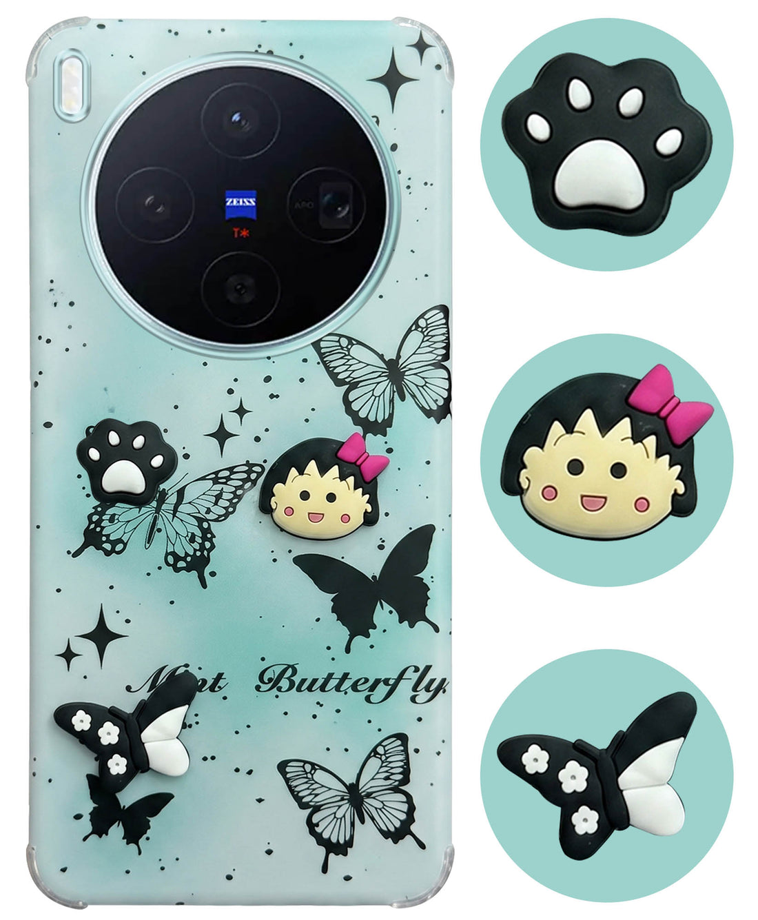 For Vivo X300 5G Back Cover Case (3D Cute Cartoons | Hard Back Side Soft | Matte Premium Finish | HD Printing)