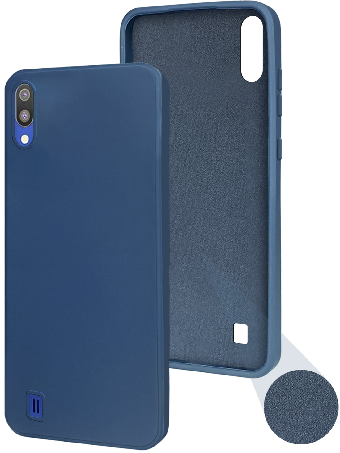 For Samsung Galaxy M10 Back Cover Case ( Matte Finish Silicone with Inside Fiber cloth)