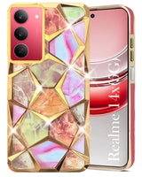 For Realme 14X Back Cover Case Girls (Dual Design Glitter Sparkle and Detachable Diamond Print Case | Soft and Flexible)