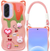 For Samsung Galaxy A57 5G Back Case Cover Strap (3D Embossed Figures | Strap Holder | 360* Soft Cushion with Camera Bump)