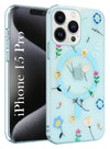 For Apple iPhone 15 Pro Back Cover Case (Cute Floral Design | Flower Print for Girls | MagSafe Compatible Wireless Charging)