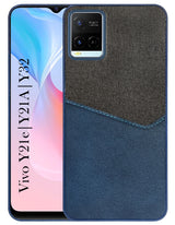 For Vivo Y21e | Vivo Y21A | Vivo Y32 Back Cover Case (Dual PU Leather Stitch | Professional Minimalist | Soft and Flexible)
