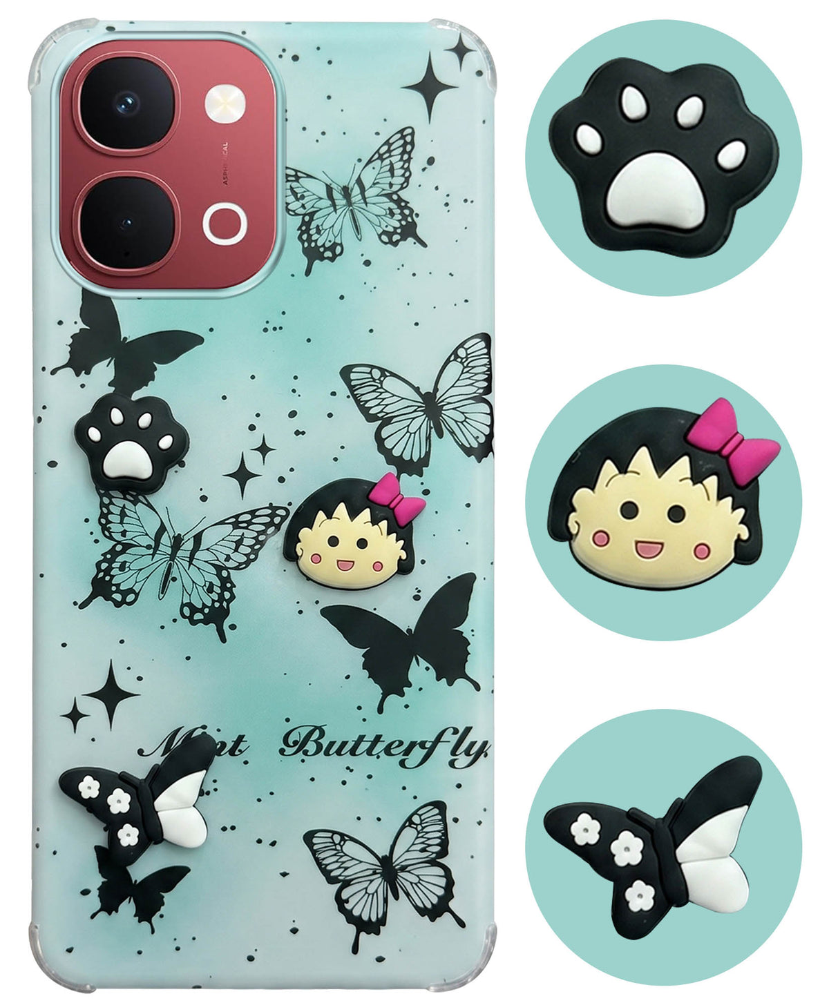 For Vivo Y31T 5G Back Cover Case (3D Cute Cartoons | Hard Back Side Soft | Matte Premium Finish | HD Printing)