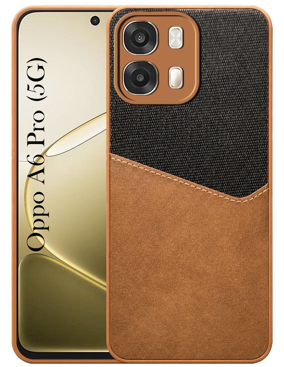 For Oppo A6 Pro Back Cover Case (Dual PU Leather Stitch | Professional Minimalist | Soft and Flexible)