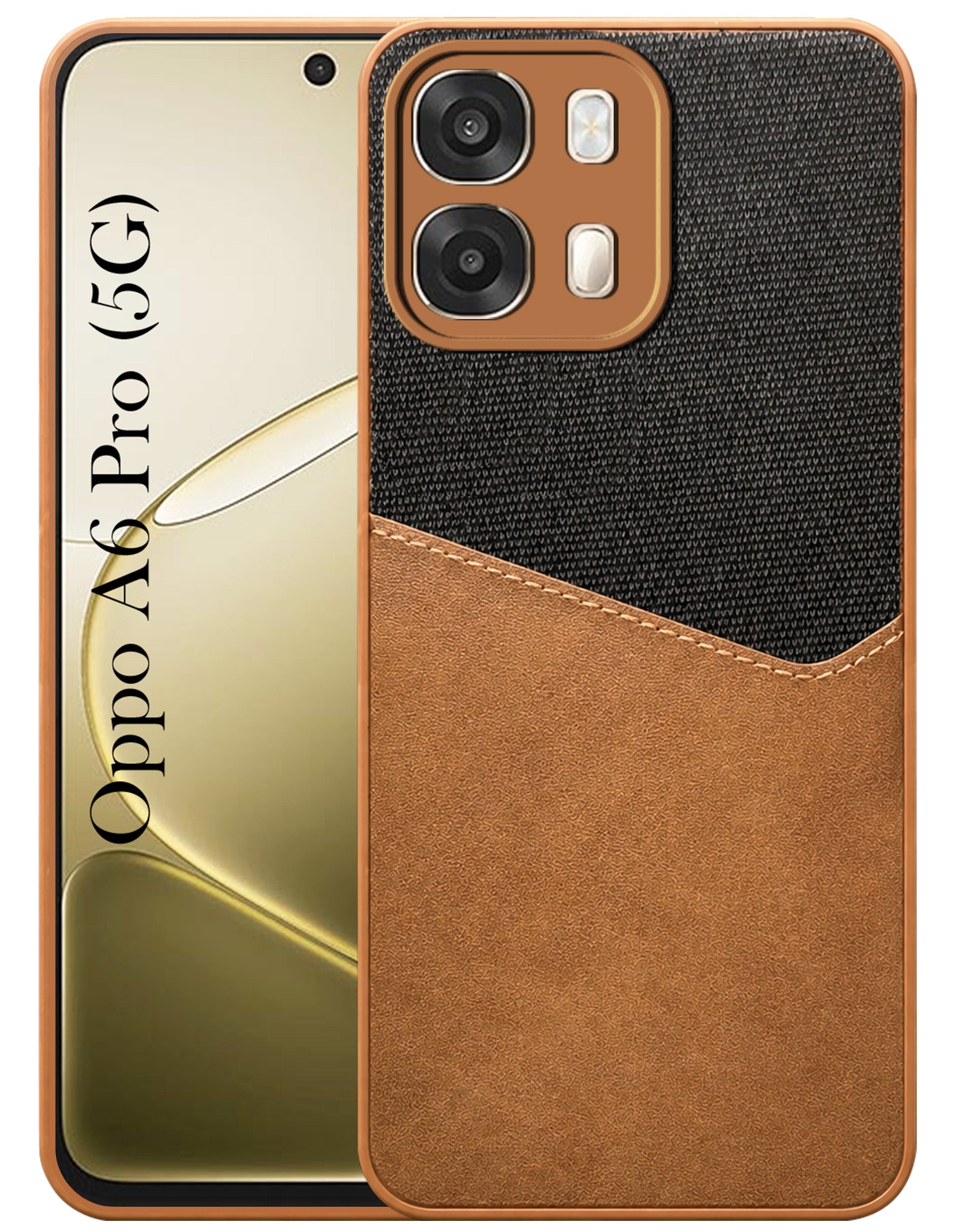 For Oppo A6 Pro Back Cover Case (Dual PU Leather Stitch | Professional Minimalist | Soft and Flexible)