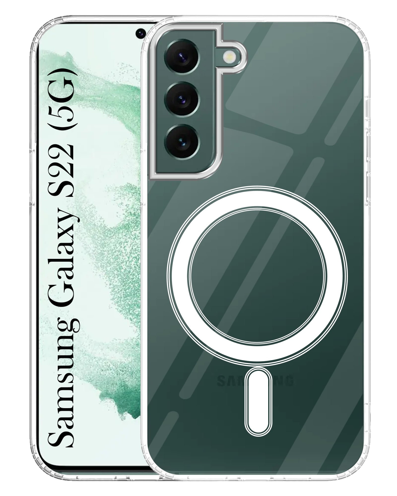 For Samsung Galaxy S22 5G Back Cover Case ( MagSafe Compatible Wireless Charging | Hybrid Camera Bump Protection | Shockproof Polycarbonate