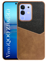 For Vivo iQOO Z10x Back Cover Case (Dual PU Leather Stitch | Professional Minimalist | Soft and Flexible)
